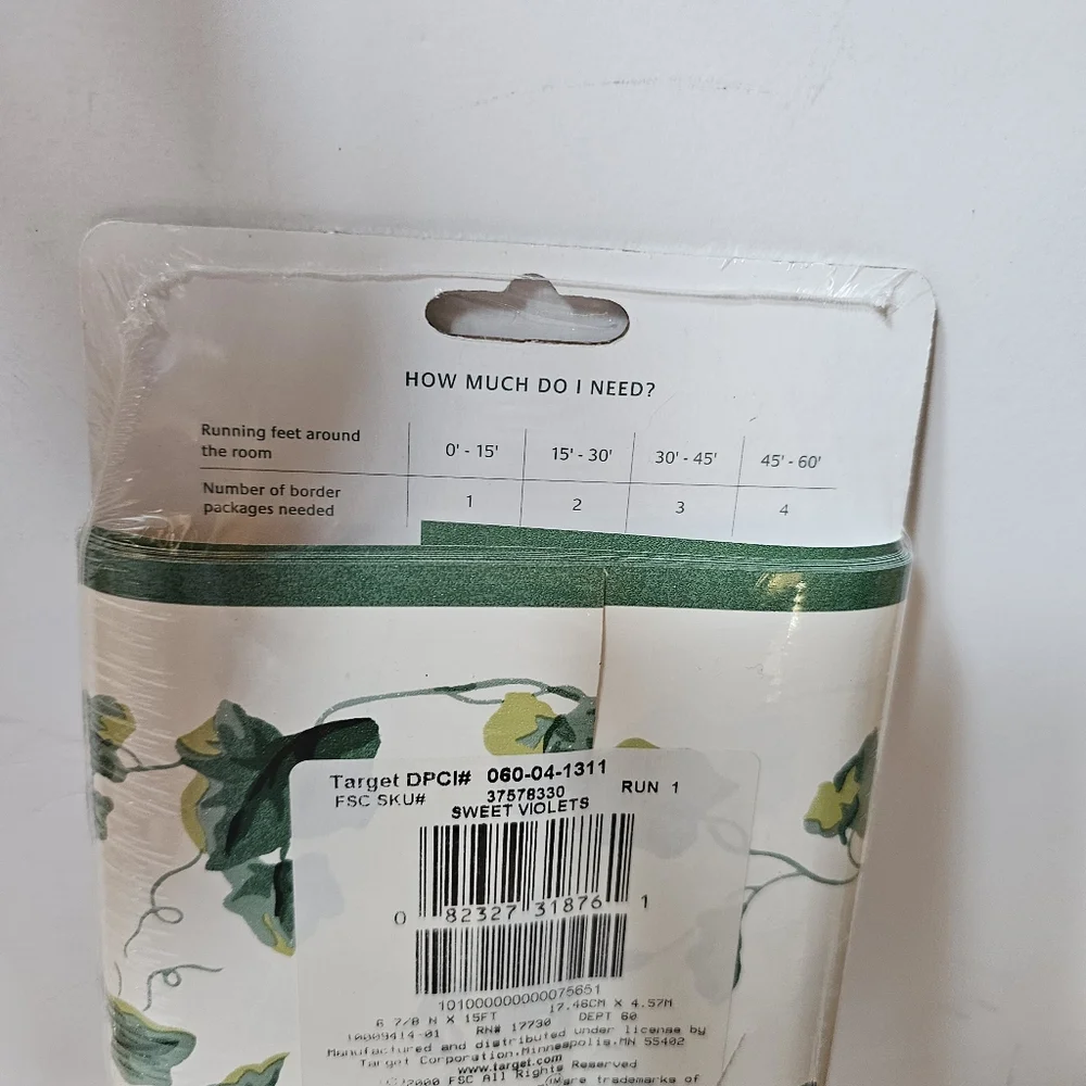 Waverly Garden Room Sweet Violets Floral Wall Border Pre-Paste NEW